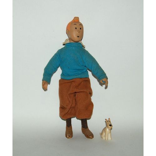 Tintin Et Milou  Hergé Plastigom  Figurine Poupée 60/70