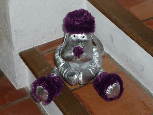 Douglas Chien Violet Et Argenté Peluche 28 Cm