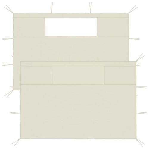 Vidaxl Parois Latérales De Belvédère Avec Fenêtres 2 Pcs Crème