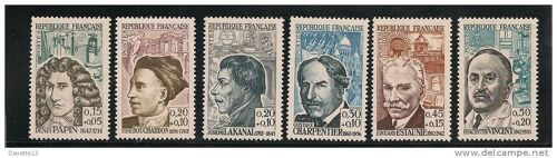 Célébrités Française, 1962, 6 Timbres