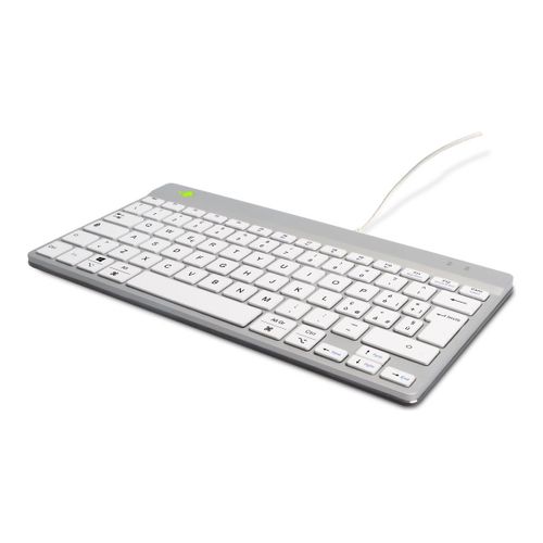 R-Go Compact Break - Clavier - avec indicateur de rupture intégré - USB-C - QWERTY - Italien - blanc