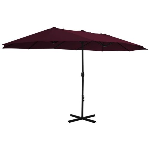 Vidaxl Parasol D'extérieur Avec Mât En Aluminium Rouge Bordeaux