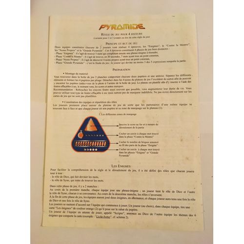 Notice Pour Le Jeu Pyramide Druon 4ème Édition
