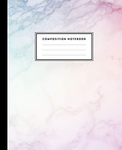 Composition Notebook: Pastel Hue Marble Journal For Girls, Kids, School, Students And Teachers (College Ruled 7.5 X 9.25, 100 Pages)