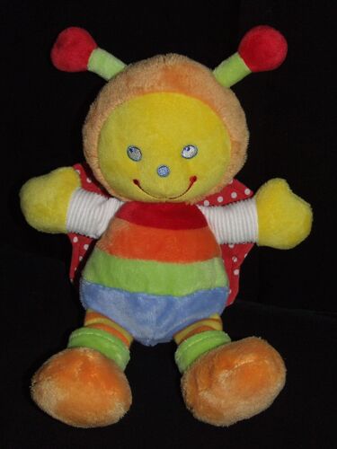 Abeille Coccinelle Papillon Luciole Pommette Doudou Peluche A Grelot De 25 Cm