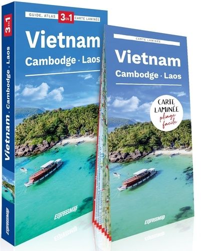 Vietnam, Cambodge Et Laos - Guide + Atlas + Carte Laminée 1/1 600 000 - Edition 2022