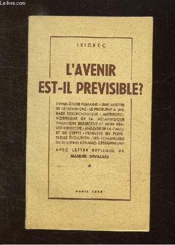 L Avenir Est Il Previsible ?