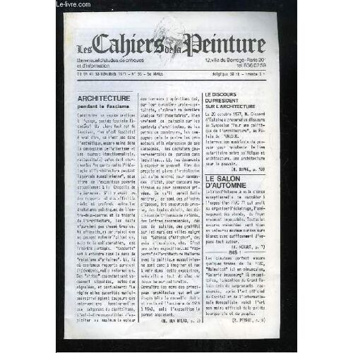 Les Cahiers De La Peinture N°59 - 5e Année : Arlequin Ou La Comédie De L'art - Le Rationalisme Et L'architecture Pendant Le Fascisme ...