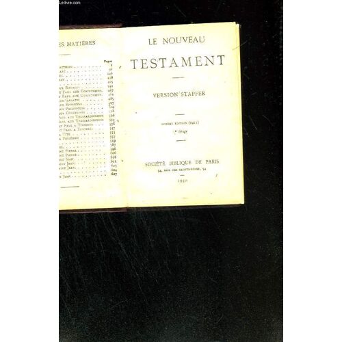 Le Nouveau Testament. Version Stapfer