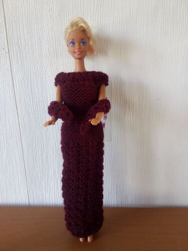Ensemble "Marcelline" Tricoté Main Pour Poupée Barbie