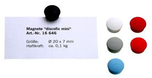 Magnetoplan Discofix Aimant Rond "Mini", Rouge