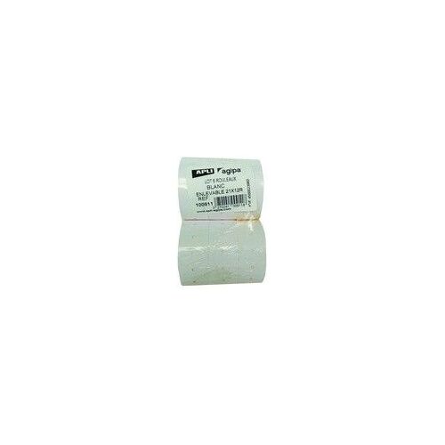Apli-Agipa Etiquettes - Adhésif Amovible - Blanc - 26 X 16 Mm 6000 Étiquette(S) (6 Rouleau(X) X 1000) Étiquettes