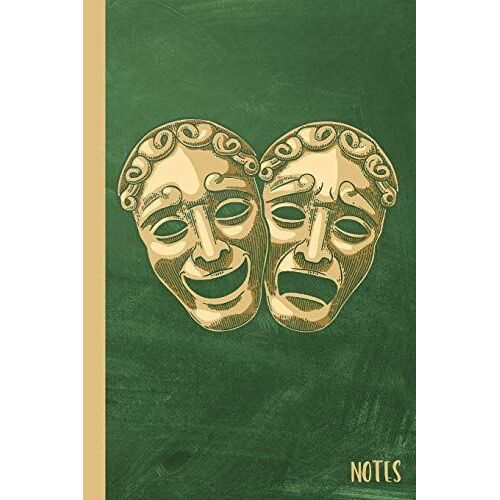 Notes: Theatre Notebook Journal With Tragedy Comedy Masks Design|6x9|100 Wide Ruled Pages|Soft Cover|Theatre Musical Broadway Gift For Theatre Lovers, Actors, Drama Students, Directors