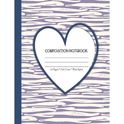 Composition Notebook: Wide Ruled Lined Journal Notebook For School Or Office (Zebra Lilac)