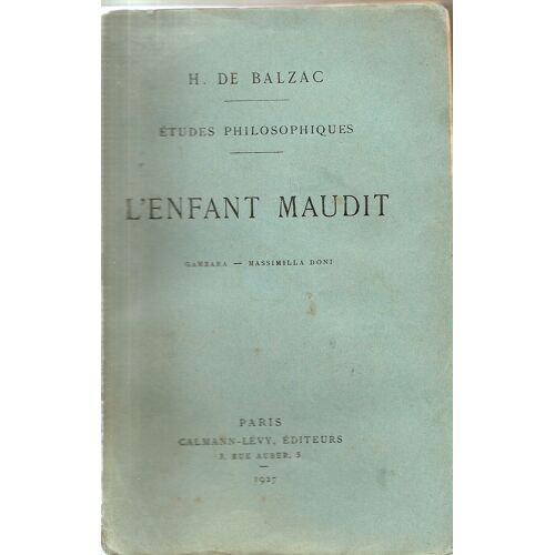 L'enfant Maudit. Gambara, Massimilla Doni