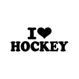 Autocollant Vinyle Réaliste I Love Hockey, Accessoires De Fenêtre De Voiture, Couverture, Rayures En Pvc 15cm X 6cm