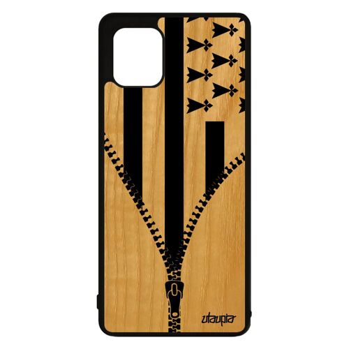 Coque Pour Samsung Note 10 Lite Bois Silicone Drapeau Bretagne Breton A81 Foot Region Football Telephone Housse Gwenn Ha Du Galaxy