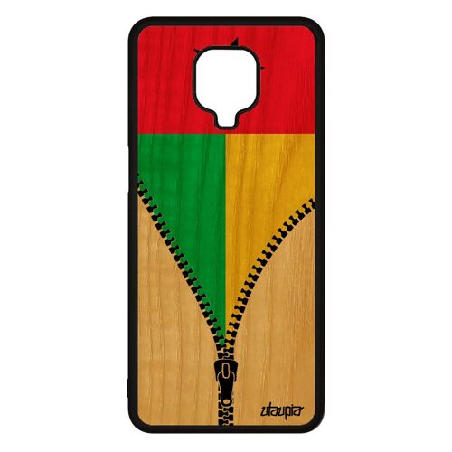 Coque silicone telephone pour Redmi Note 9s bois drapeau guinee bissau guineen coupe du monde Coupe d'afrique made in France Xiaomi