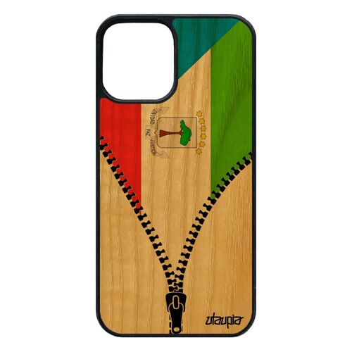 Coque 12 Pro/Iphone 12 Bois Silicone Drapeau Guinee Equatoriale Guineen Basket Jeux Olympiques Jo Foot Portable Made In France