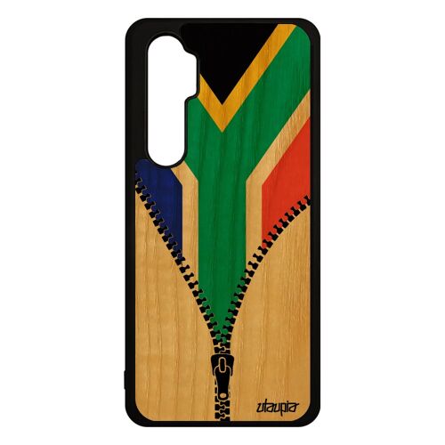 Coque bois drapeau afrique du sud africain pour Xiaomi mi Note 10 lite silicone basket jeux olympiques republique foot rugby noir de