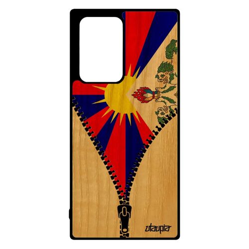 Coque Note 20 Ultra Bois Silicone Drapeau Tibet Tibetain Asie Motif Bouddhisme Smartphone Telephone Zen Portable De Samsung Galaxy