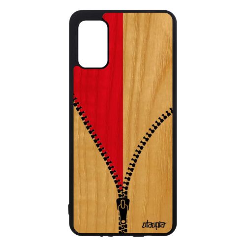 Coque A41 bois veritable silicone drapeau monaco monegasque football telephone basket housse noir foot cover rigide Samsung galaxy