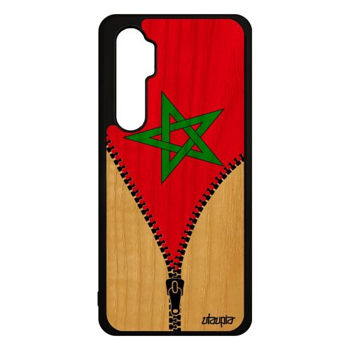 Coque Mi Note 10 Lite Bois Silicone Drapeau Maroc Marocain Football Personnalisé Foot Coupe D'afrique Jeux Olympiques Basket Xiaomi