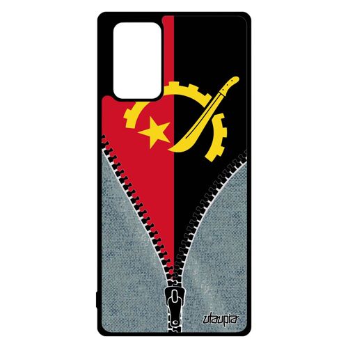 Coque Silicone Samsung Galaxy Note 20 Drapeau Angola Angolais Coupe D'afrique Basket Football Can Jeux Olympiques Telephone Jeans De