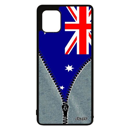 Coque Drapeau Australie Australien Pour Samsung Note 10 Lite En Silicone Basket Jeans Cover Rugby Foot Jo Noir De Protection Galaxy