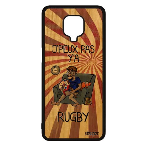 Coque Redmi Note 9 pro en bois silicone j'peux pas y'a rugby humour je texte case rouge drole comique supporter mobile etui Xiaomi
