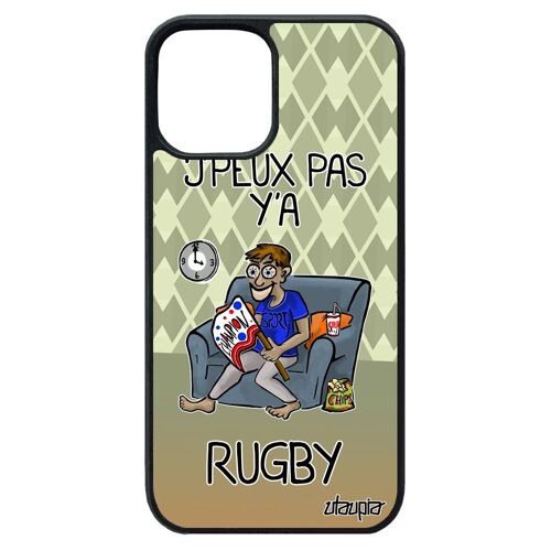 Coque pour iPhone 12 pro max silicone j'peux pas y'a rugby alu humour telephone je vert supporter comique texte jpeux bd