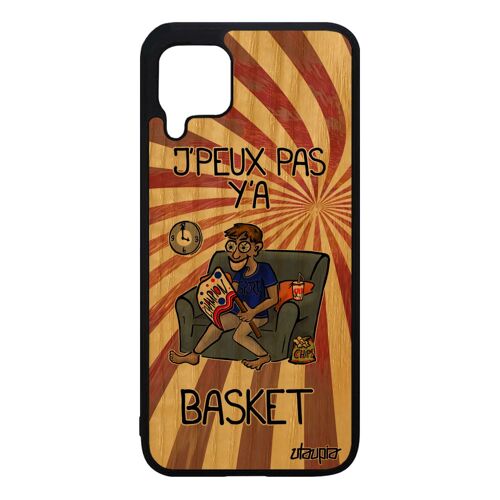 Coque silicone Huawei P40 Lite en bois j'peux pas y'a basket humour rouge basketball housse NBA comique jpeux je supporter drole 4G
