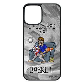 Coque Pour Iphone 12 / 12 Pro Silicone J'peux Pas Y'a Basket Drole Etui Jpeux Texte Je Gris Alu Bande Dessinée Humoristique De