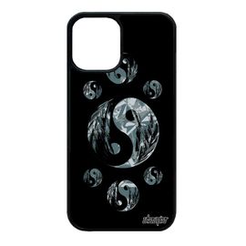 Coque Silicone Iphone 12 Mini Yin Et Yang Portable Cadeau Fete Des Peres Masculin Feminin Imprimé Bicolore Image Gris 256 Go