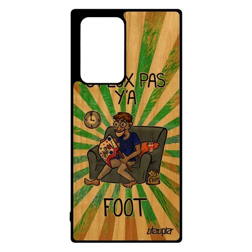 Coque Note 20 ultra bois silicone j'peux pas y'a foot drole football portable case texte vert humour je dessin rigide Samsung galaxy