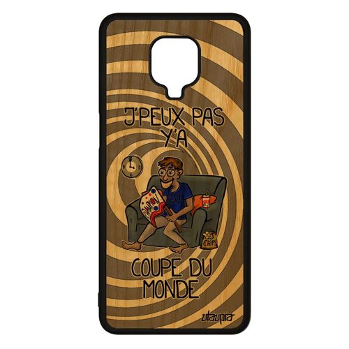Coque pour Xiaomi Redmi Note 9s bois silicone j'peux pas y'a coupe du monde gris bande dessinée basket hand case humour jpeux sport