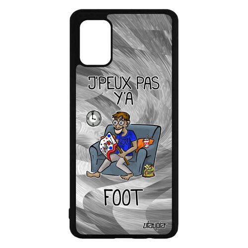 Coque Silicone A71 J'peux Pas Y'a Foot Humour Je Football Supporter Noir Texte Telephone Jpeux Gris Rigide Unique De Samsung Galaxy