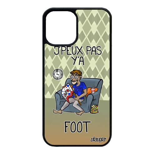 Coque j'peux pas y'a football antichoc pour iPhone 12 mini silicone pas cher supporter vert mobile 128 Go telephone je foot de