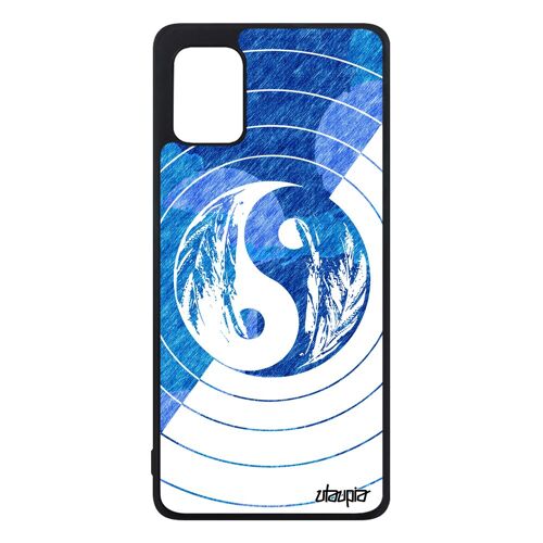 Coque Silicone Samsung Galaxy A31 Yin Et Yang Equilibre Bleu Dessin Garçon Couleur Motif Rond Homme Noir Cercle Plume Housse Bulle