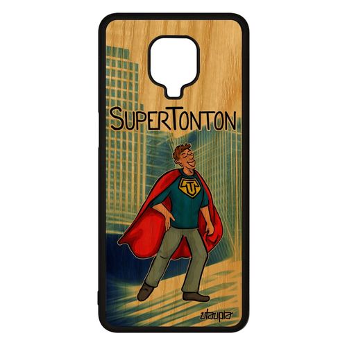 Coque Super Tonton Xiaomi Redmi Note 9s En Bois Silicone Enfant Bleu Heros Texte Drole Housse Oncle Comics Comique Personnalisé De