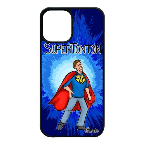 Coque Super Tonton Iphone 12 Mini En Silicone Humour Humoristique Heros Naissance Garcon 128 Go Motif Texte Drole Comics Oncle