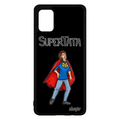 Coque silicone pour Samsung A71 super tata humour enfant humoristique noir mobile de protection comics texte drole telephone galaxy