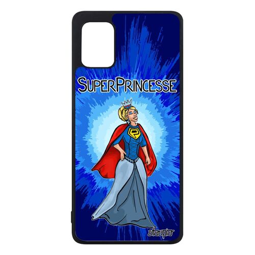 Coque pour Samsung A31 silicone super princesse heros personnalisé humoristique cover texte comics bande dessinée humour bleu galaxy