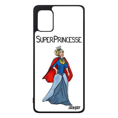 Coque silicone super princesse pour Samsung A31 etui heros femme case blanc comique comics dessin drole rigide texte humour galaxy