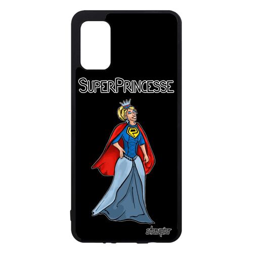 Coque Samsung Galaxy A41 silicone super princesse texte caoutchouc noir drole bd comics cadeau d'anniversaire smartphone humour etui
