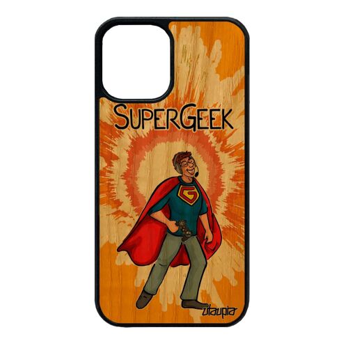 Coque De Protection Pour Iphone 12 Mini En Bois Silicone Super Geek Jeux Video Play Console Case Humoristique Heros Smartphone