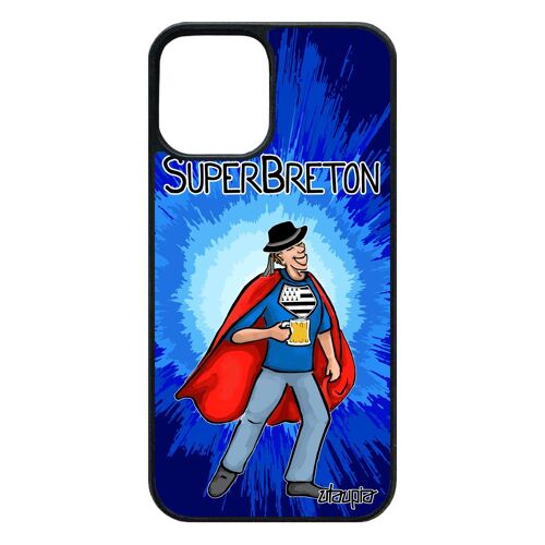 Coque Iphone 12 / 12 Pro Silicone Super Breton Telephone Texte Cover Drapeau Bretagne Bande Dessinée Housse Comics Humour Bleu