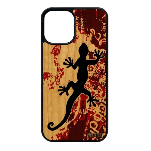 Coque Salamandre Iphone 12 Mini Bois Silicone Femme Souple Lezard Esprit Du Feu Jolie Amour Smartphone Cadeau De Noel Housse