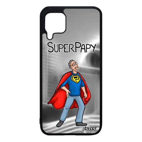 Coque Huawei P40 Lite En Silicone Super Papy Drole Humoristique De Protection Texte Papi Humour Comics Bande Dessinée Made In France