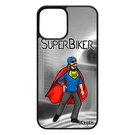Coque Silicone Super Biker Motard Iphone 12 / 12 Pro 4g Texte Gris Housse Humoristique Heros Case Drole Comics 64 Go Humour De